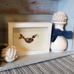 "Olive Branch" beach glass art